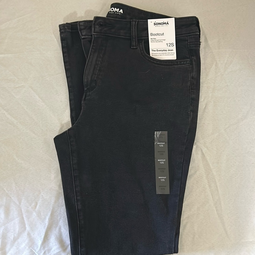 NWT Sonoma everyday black jeans size 12s short